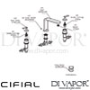 Cifial 3 Hole Deck Bath Mixer Lever Tap Dimension